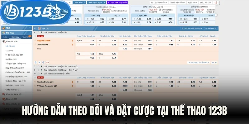Hướng dẫn theo dõi và đặt cược tại thể thao 123B